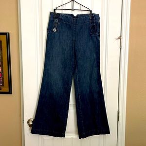LOFT Wide-leg Dark Denim “Sailor” Jeans